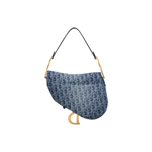 Blue Saddle Shoulder Bag