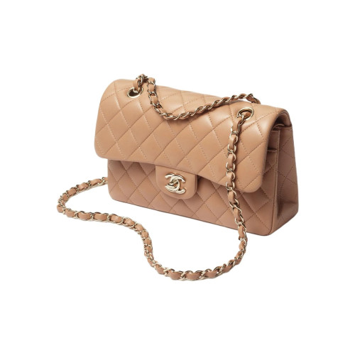 Beige Buckle Shoulder Bag